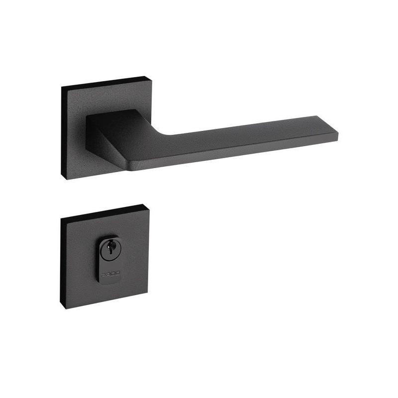 Fechadura Externa Pado Sara Roseta Quadrada Preta 55mm - Fechadura